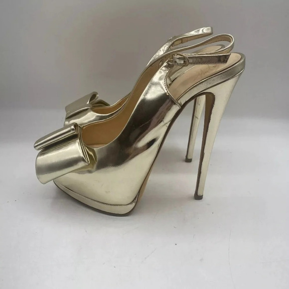 Giuseppe Zanotti Sharon 105‎ Gold Mirror Pumps Womens Size 36 US 6 - Picture 2 of 10